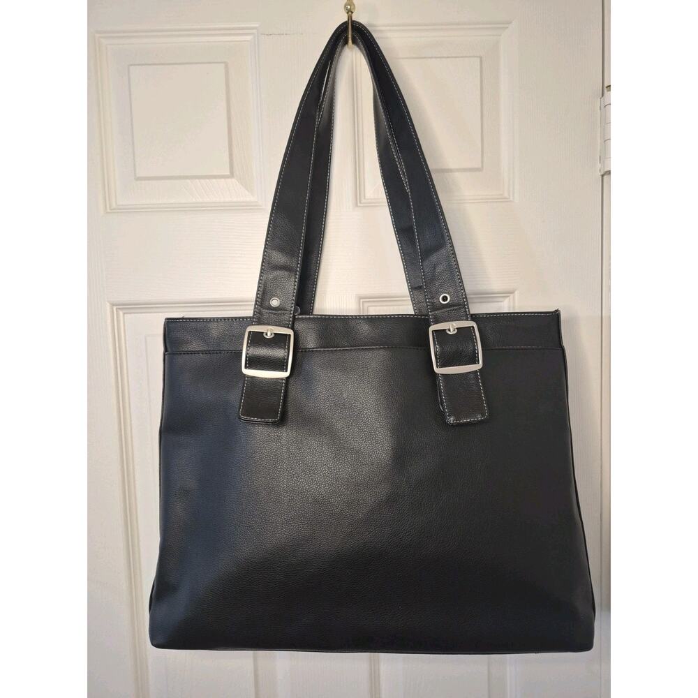 Solo Classic Tote For 16" Laptop Black/Magenta Bag K708-4/12 Lots Of Pockets New